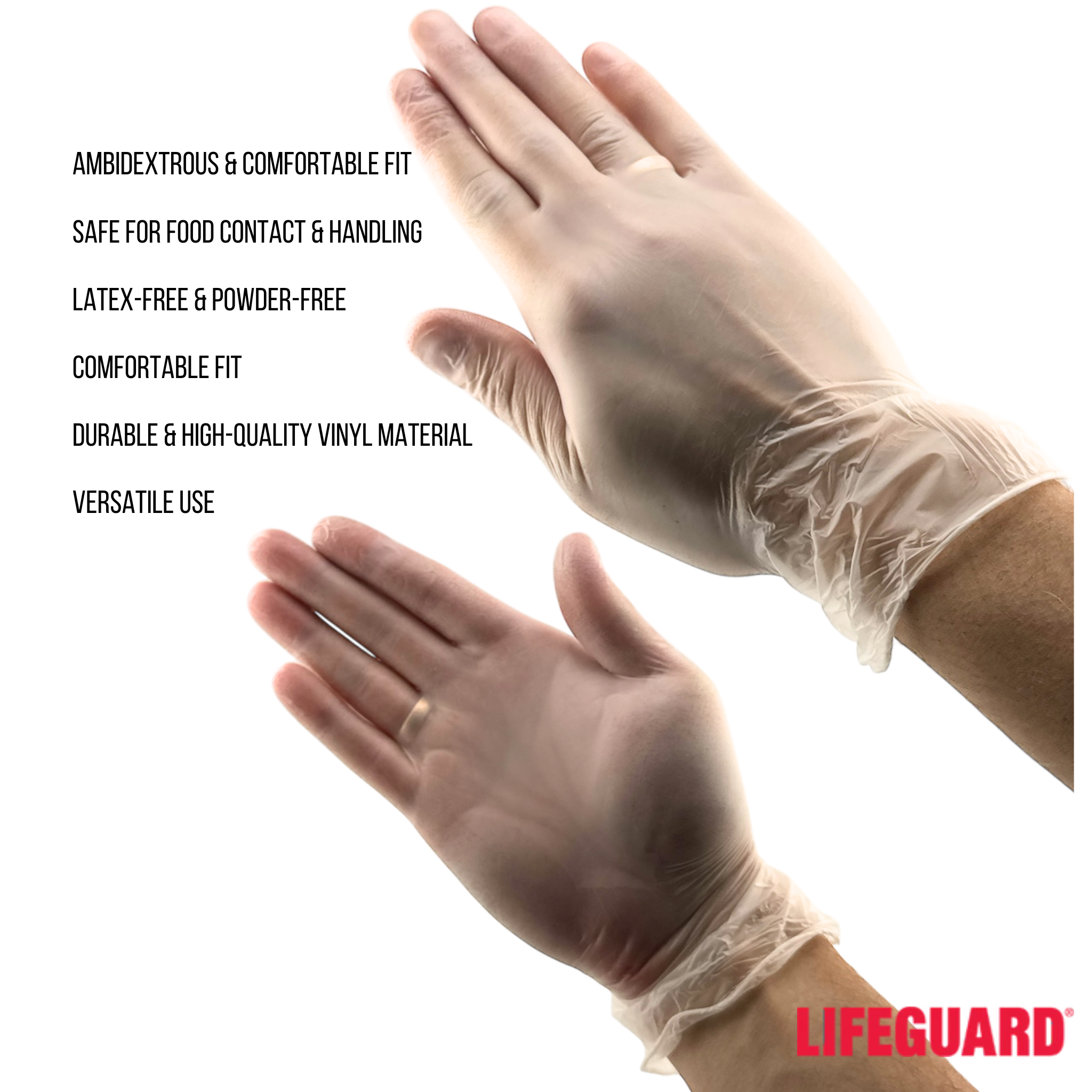 Master Case of Premium Disposable Vinyl Gloves - Latex Free, 100/box, Case of 10 (1000 count)