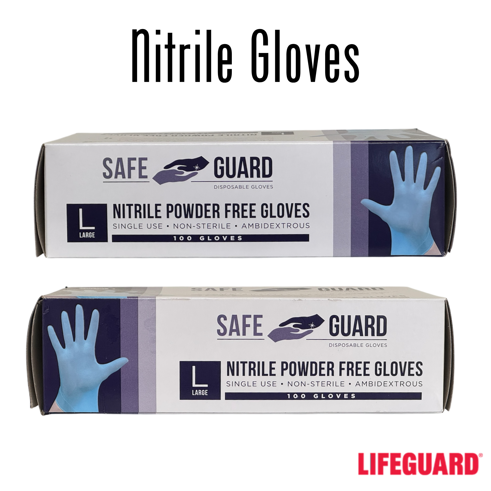 Master Case of Premium Nitrile Gloves, Powder Free, 100/box, Case of 10 (1000 count)