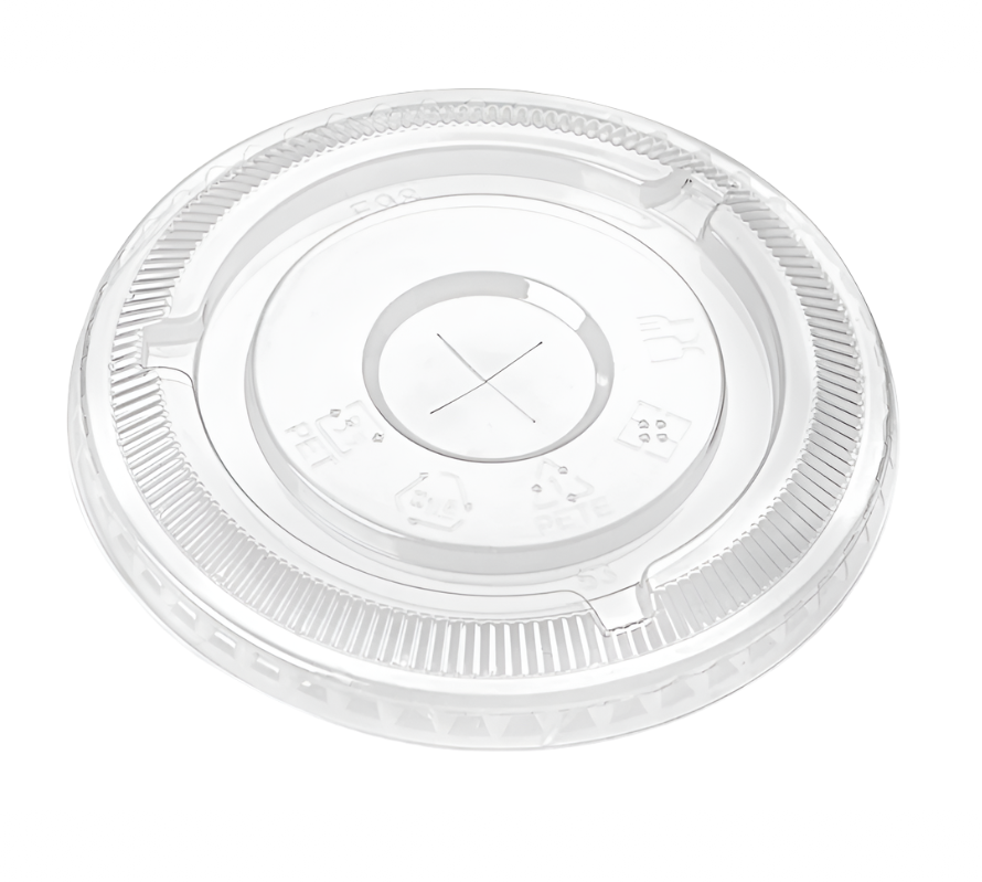Crystal-Clear Slotted Lid for Plastic Cups, Lid for Disposable Cups for Iced Coffee, Tea, Lemonade, Soda, and More, 10 Oz, Case of 1000