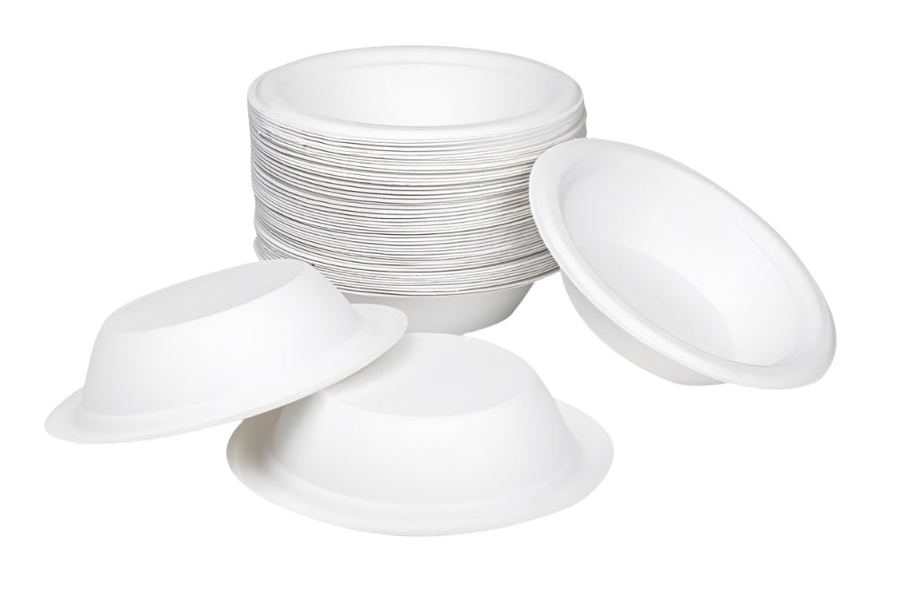 Superior Compostable Bowls, 12 oz Natural Fiber Sugarcane Bagasse Disposable Bowls, Case of 1000 Bowls