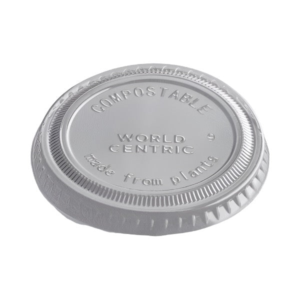 Lids for Compostable Portion Cups, Fits 4 Oz Round Condiment Cups, Case of 1800 Lids