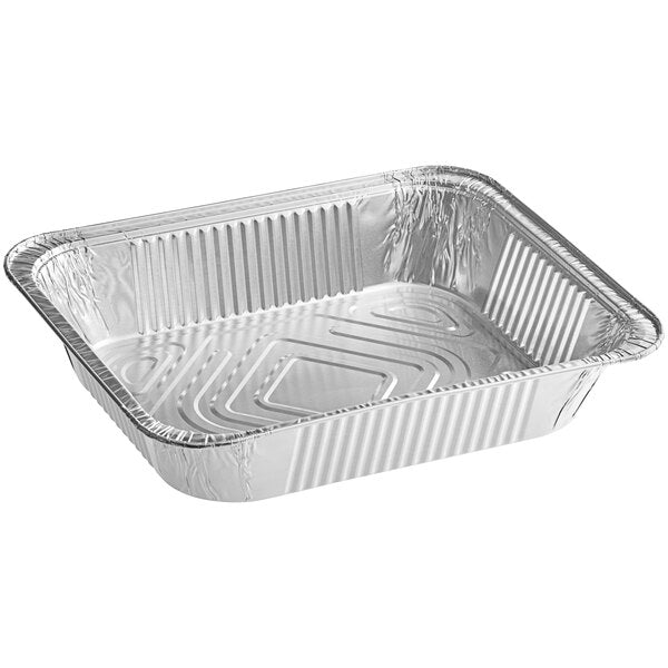 Heavy-Duty Aluminum Half-Size Deep Steam Table Pans, Disposable Aluminum Pans, Case of 100