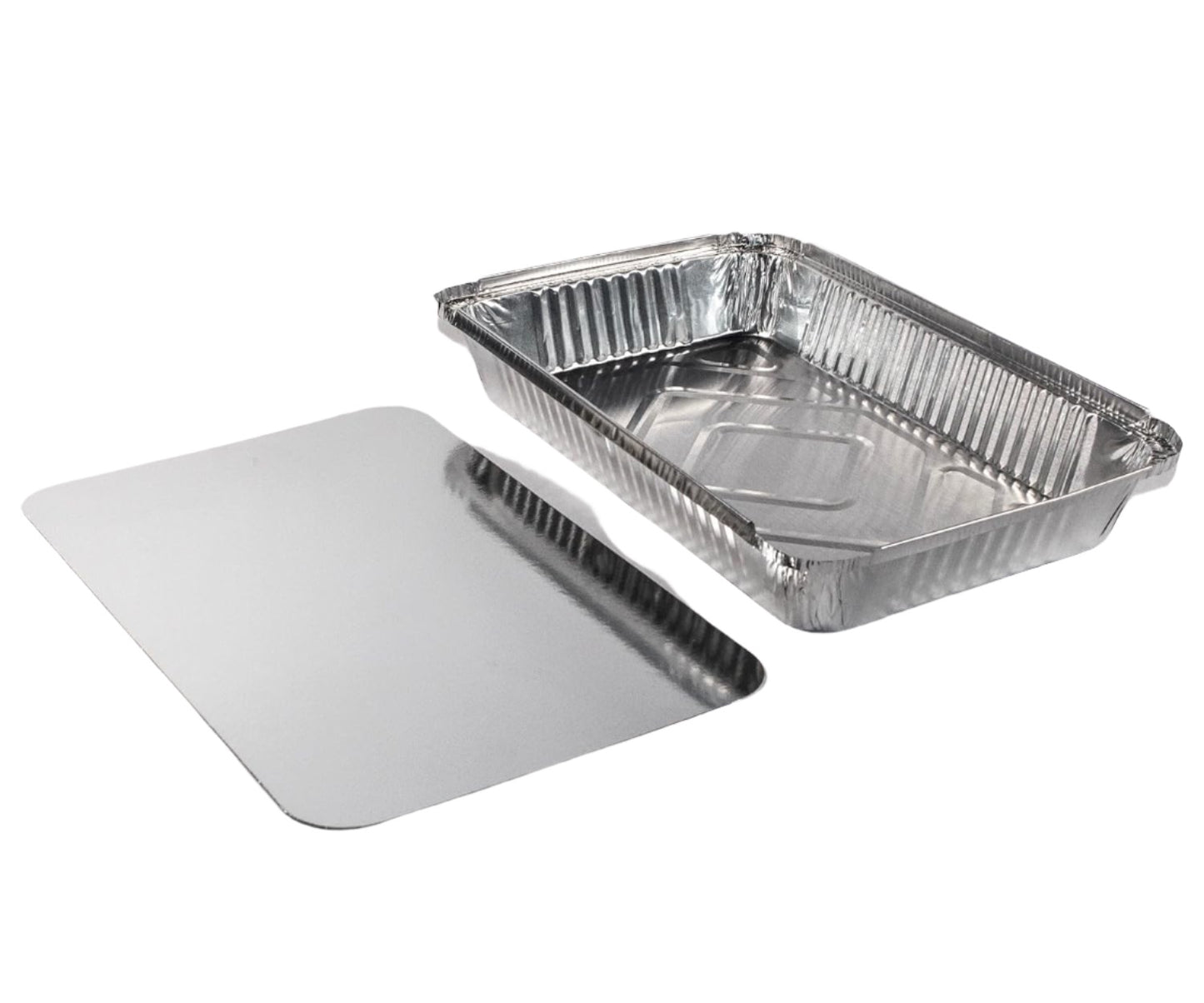 Heavy-Duty Aluminum Lids for Full-Size Steam Table Pans, Disposable Aluminum Pans, Case of 50