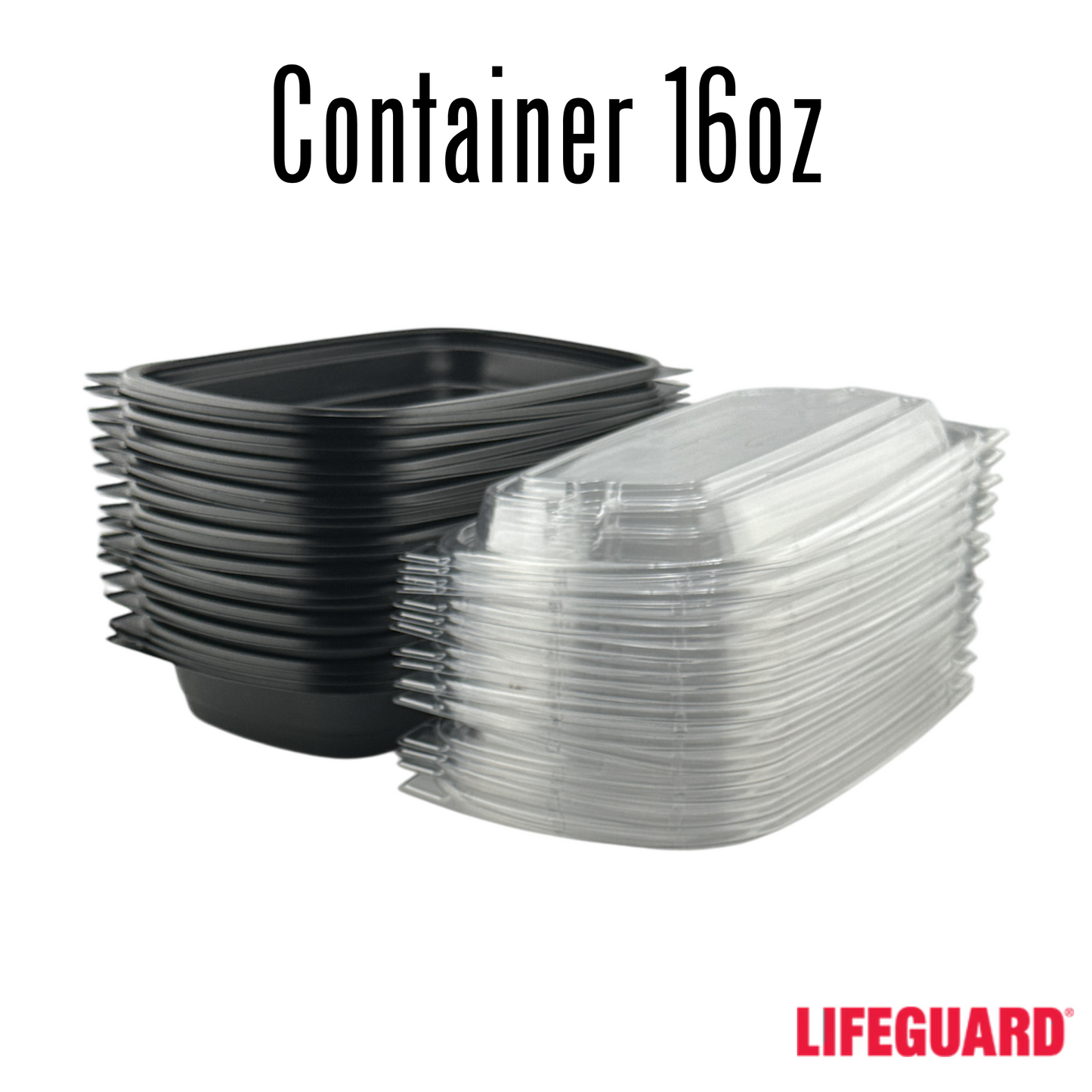 Master Case of Container 16oz black 8x6, 126 Sets/Case