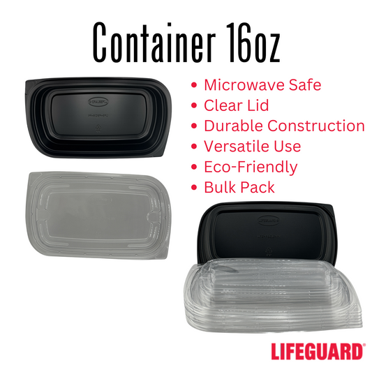 Master Case of Container 16oz black 8x6, 126 Sets/Case