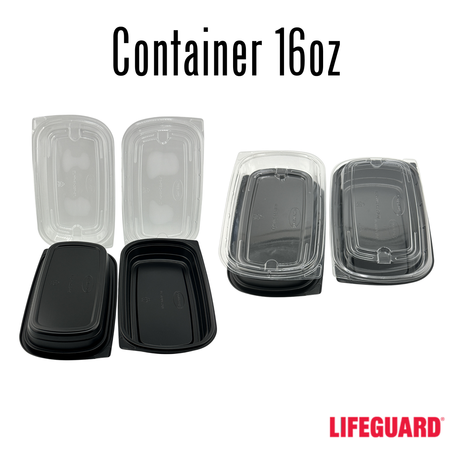 Master Case of Container 16oz black 8x6, 126 Sets/Case