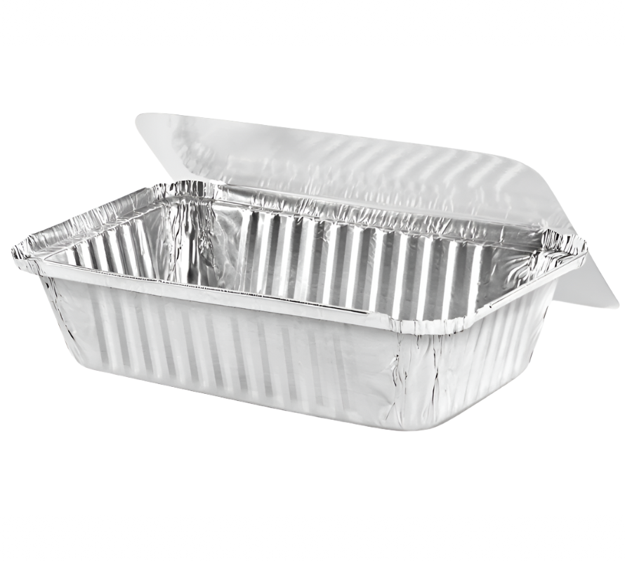 Heavy-Duty Oblong Aluminum To Go Containers with Lids